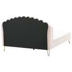 Bett mit Lattenrost Samtstoff AMBILLOU 180 x 200 cm Hellbeige