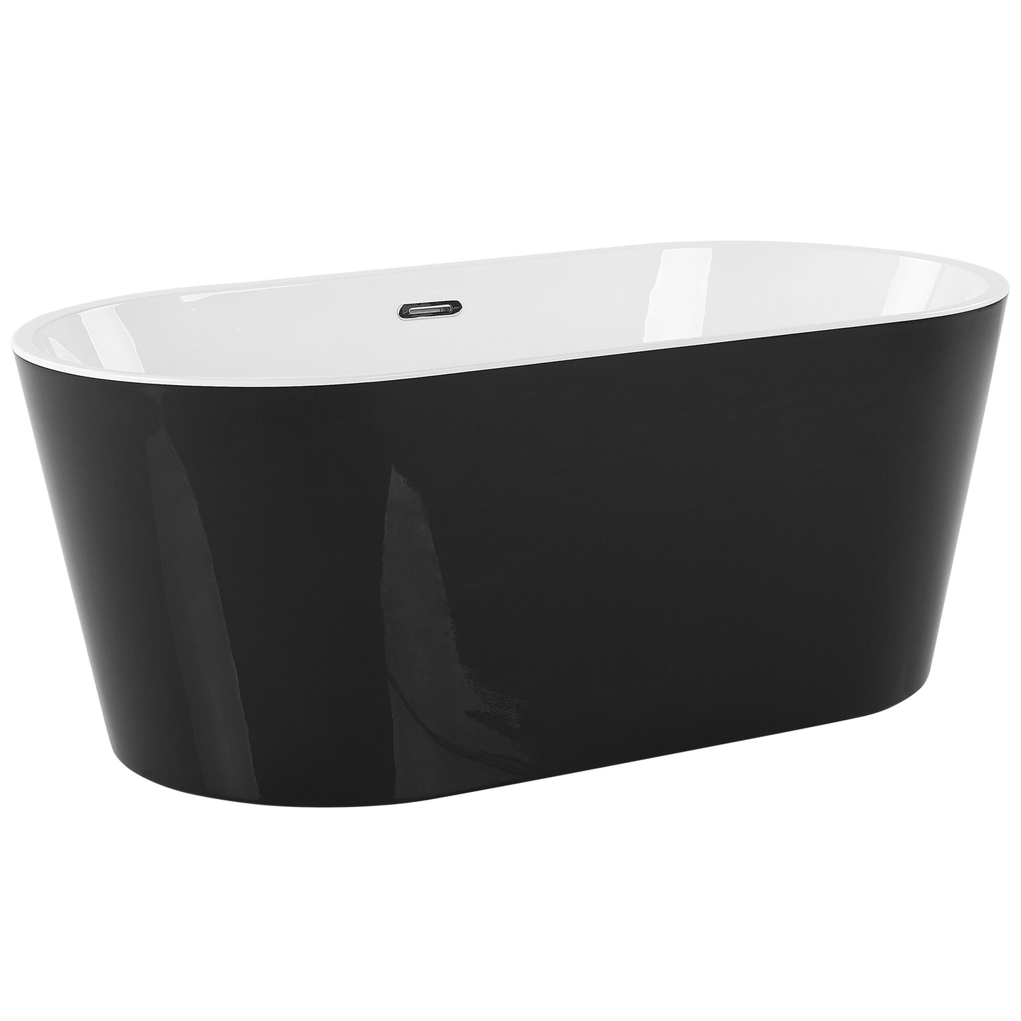 Badewanne freistehend schwarz-weiss oval 170 x 72 cm HAVANA