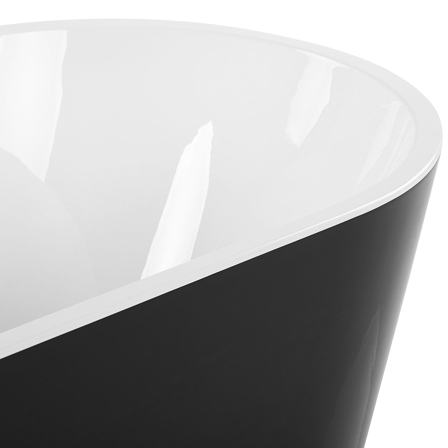 Badewanne freistehend schwarz-weiss oval 170 x 72 cm HAVANA
