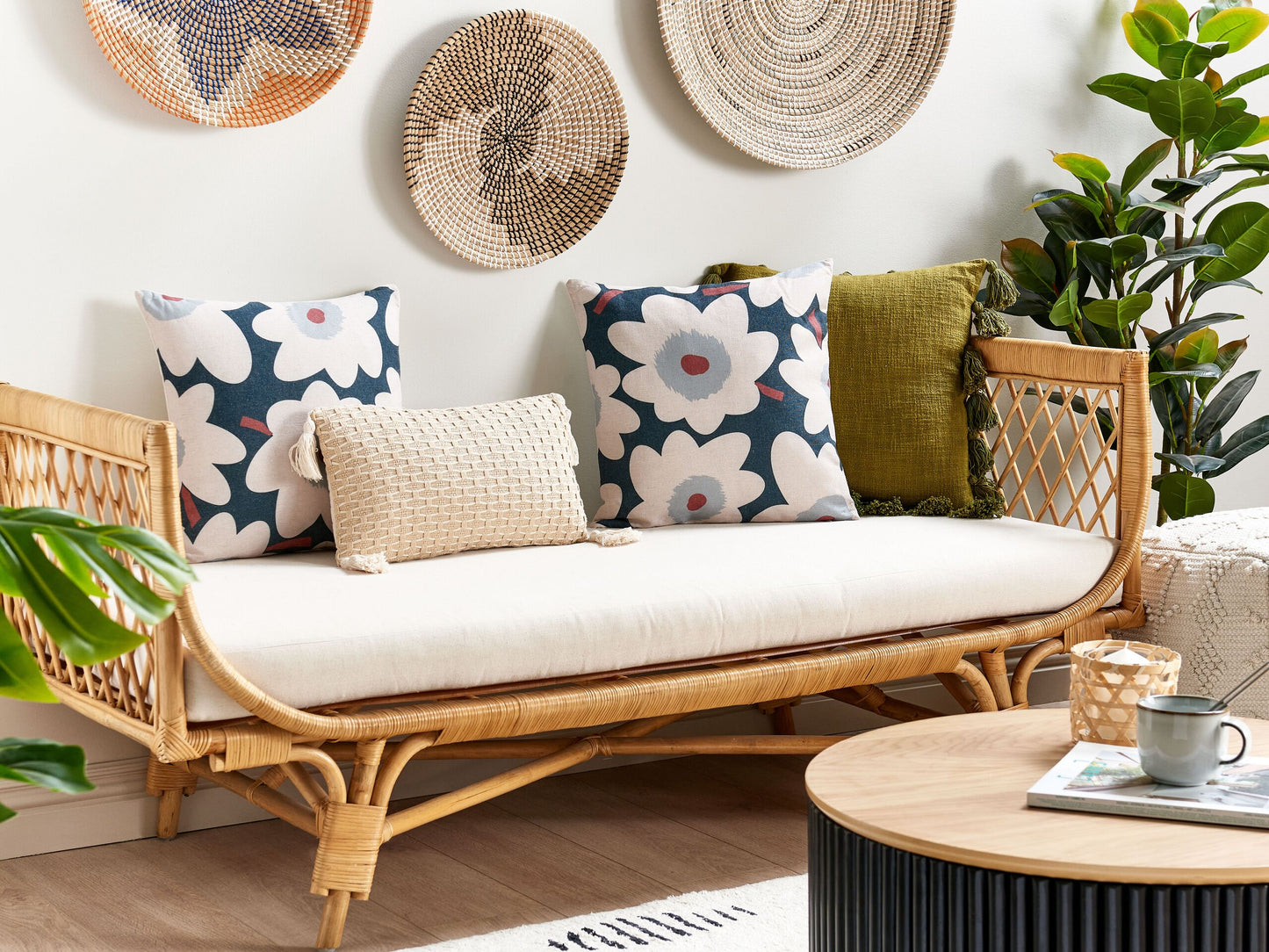 Dekokissen 2er Set SESBANIA 45 x 45 cm Bunt Blumenmuster