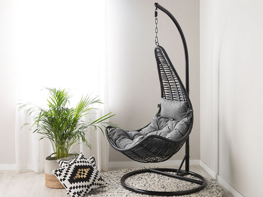 Hängesessel ATRI II Polyrattan Schwarz