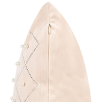 Dekokissen 2er Set YARROW Samtstoff 45 x 45 cm Beige Geometrisches Muster