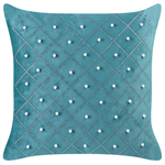 Dekokissen 2er Set YARROW Samtstoff 45 x 45 cm Blaugrün Geometrisches Muster