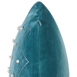 Dekokissen 2er Set YARROW Samtstoff 45 x 45 cm Blaugrün Geometrisches Muster