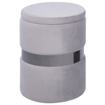 Pouf mit Stauraum Samtstoff hellgrau 2er Set DORIS