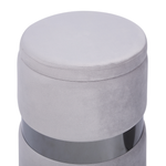 Pouf mit Stauraum Samtstoff hellgrau 2er Set DORIS