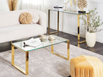 Couchtisch Glas / Edelstahl gold rechteckig 100 x 50 cm TILON