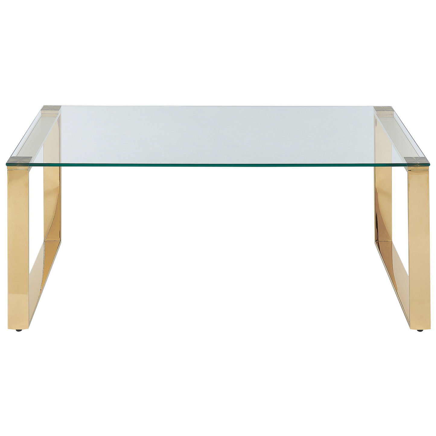 Couchtisch Glas / Edelstahl gold rechteckig 100 x 50 cm TILON