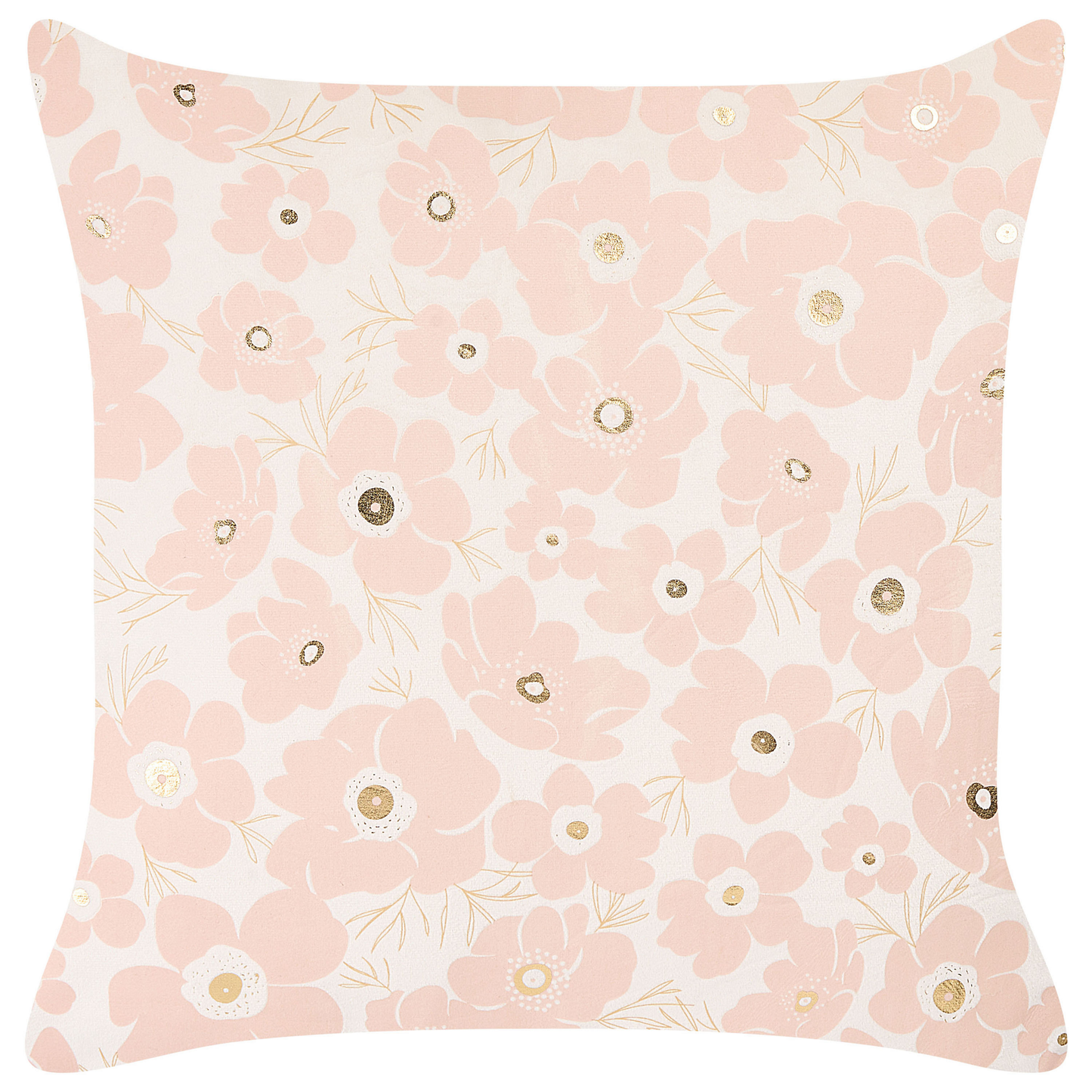 Dekokissen 2er Set TRITELEIA Samtstoff 45 x 45 cm Rosa Blumenmuster