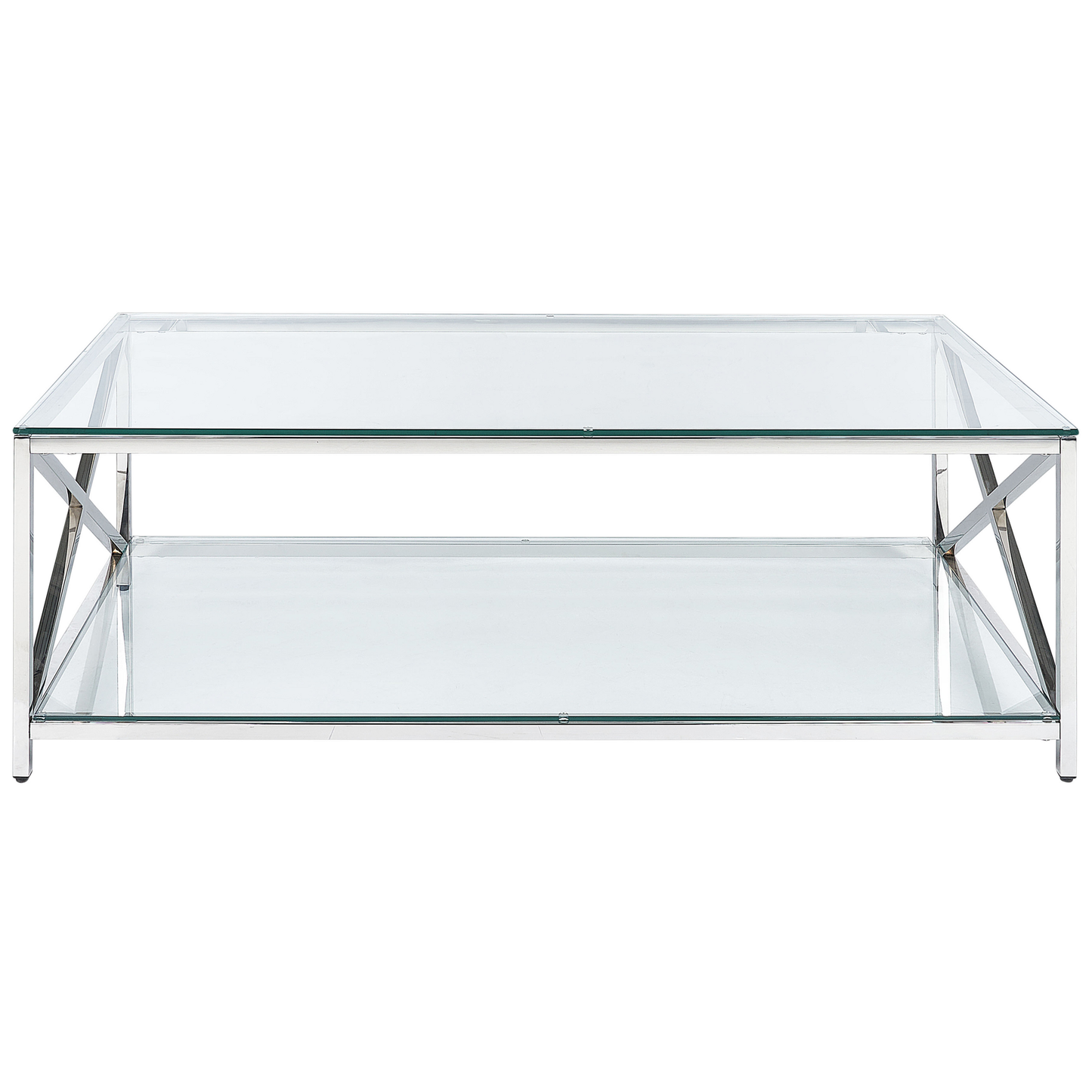 Couchtisch Glas silber rechteckig 60 x 120 cm AUDET