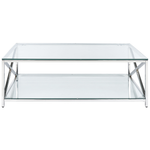 Couchtisch Glas silber rechteckig 60 x 120 cm AUDET