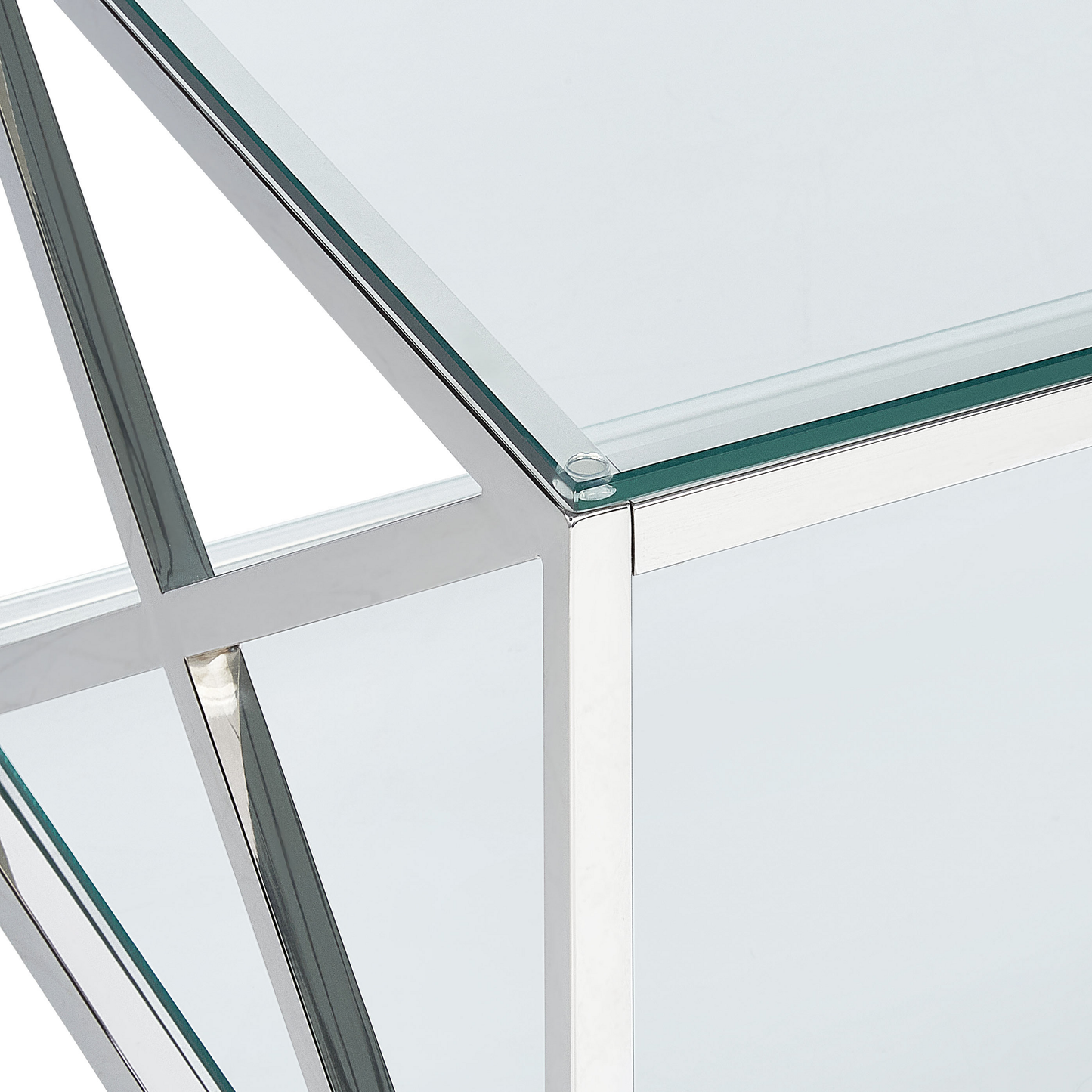 Couchtisch Glas silber rechteckig 60 x 120 cm AUDET