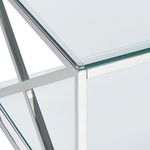 Couchtisch Glas silber rechteckig 60 x 120 cm AUDET