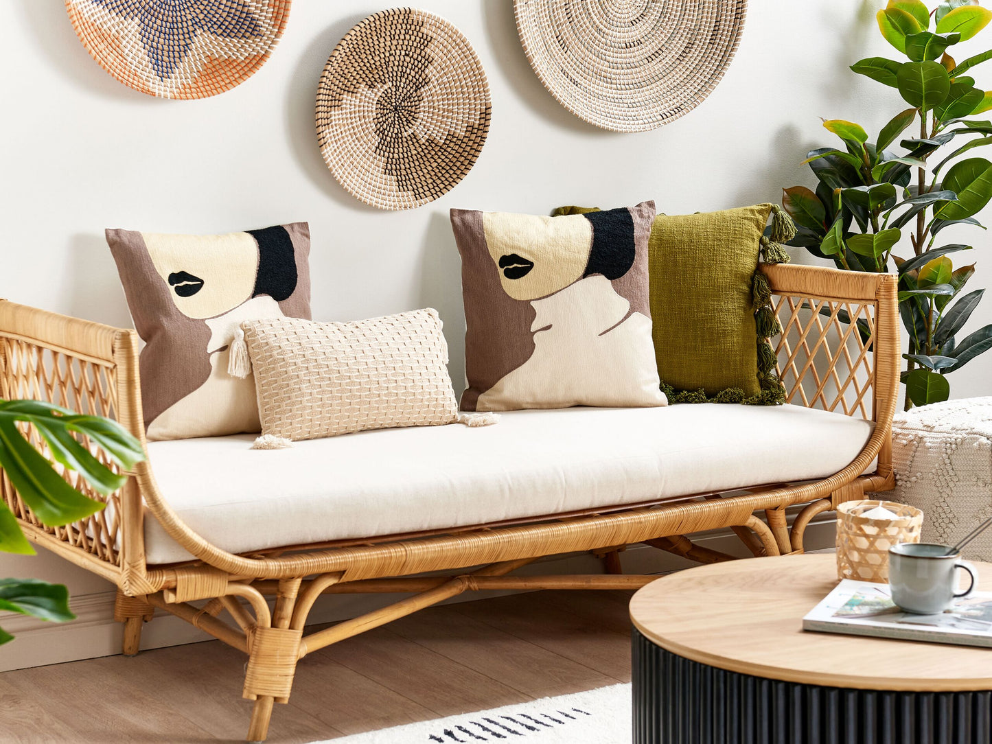 Dekokissen 2er Set SILPHIUM Baumwolle 45 x 45 cm Braun Abstraktes Muster