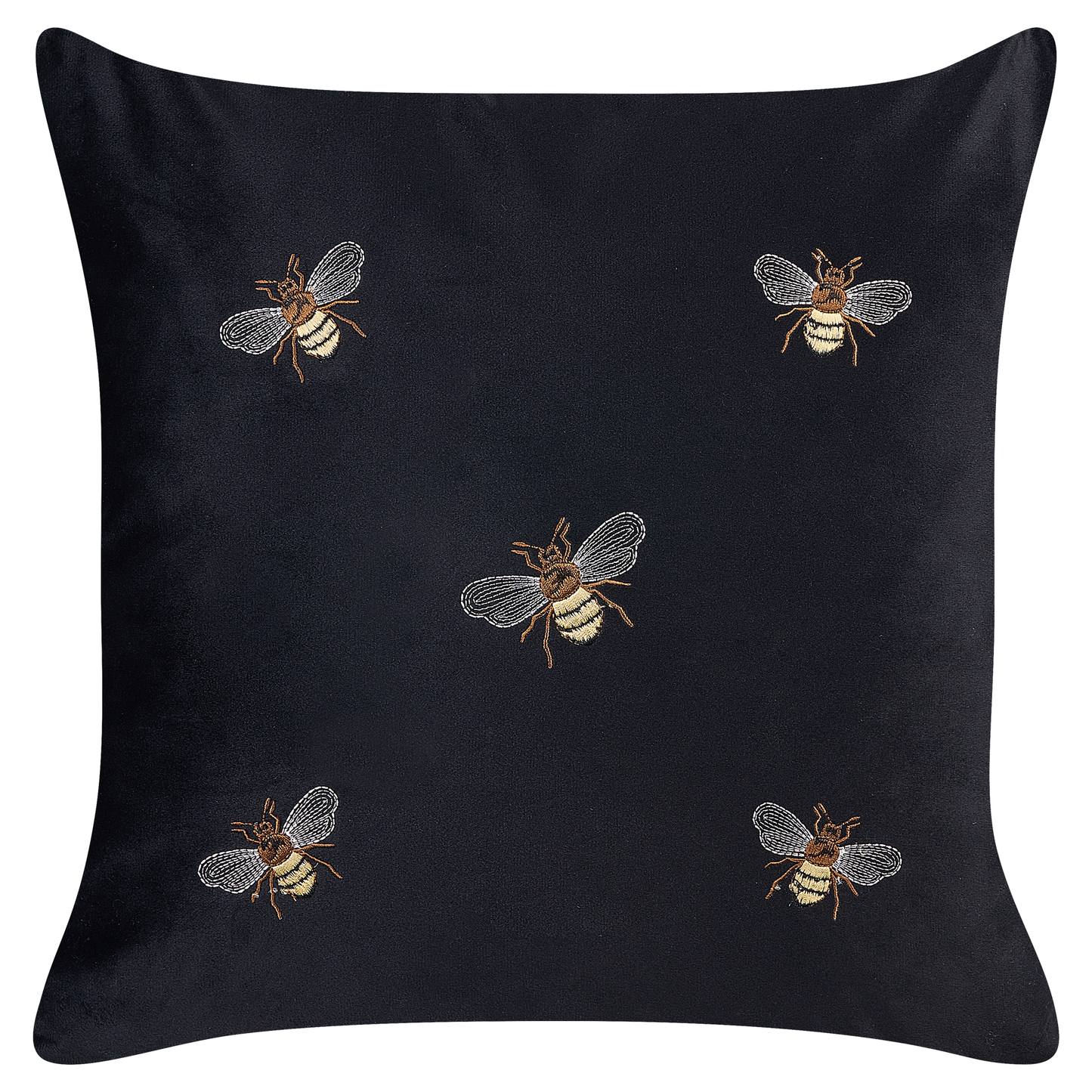 Dekokissen 2er Set TALINUM Samtstoff 45 x 45 cm Schwarz Tiermuster