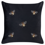 Dekokissen 2er Set TALINUM Samtstoff 45 x 45 cm Schwarz Tiermuster