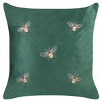 Dekokissen 2er Set TALINUM Samtstoff 45 x 45 cm Smaragdgrün Tiermuster