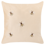 Dekokissen 2er Set TALINUM Samtstoff 45 x 45 cm Beige Tiermuster