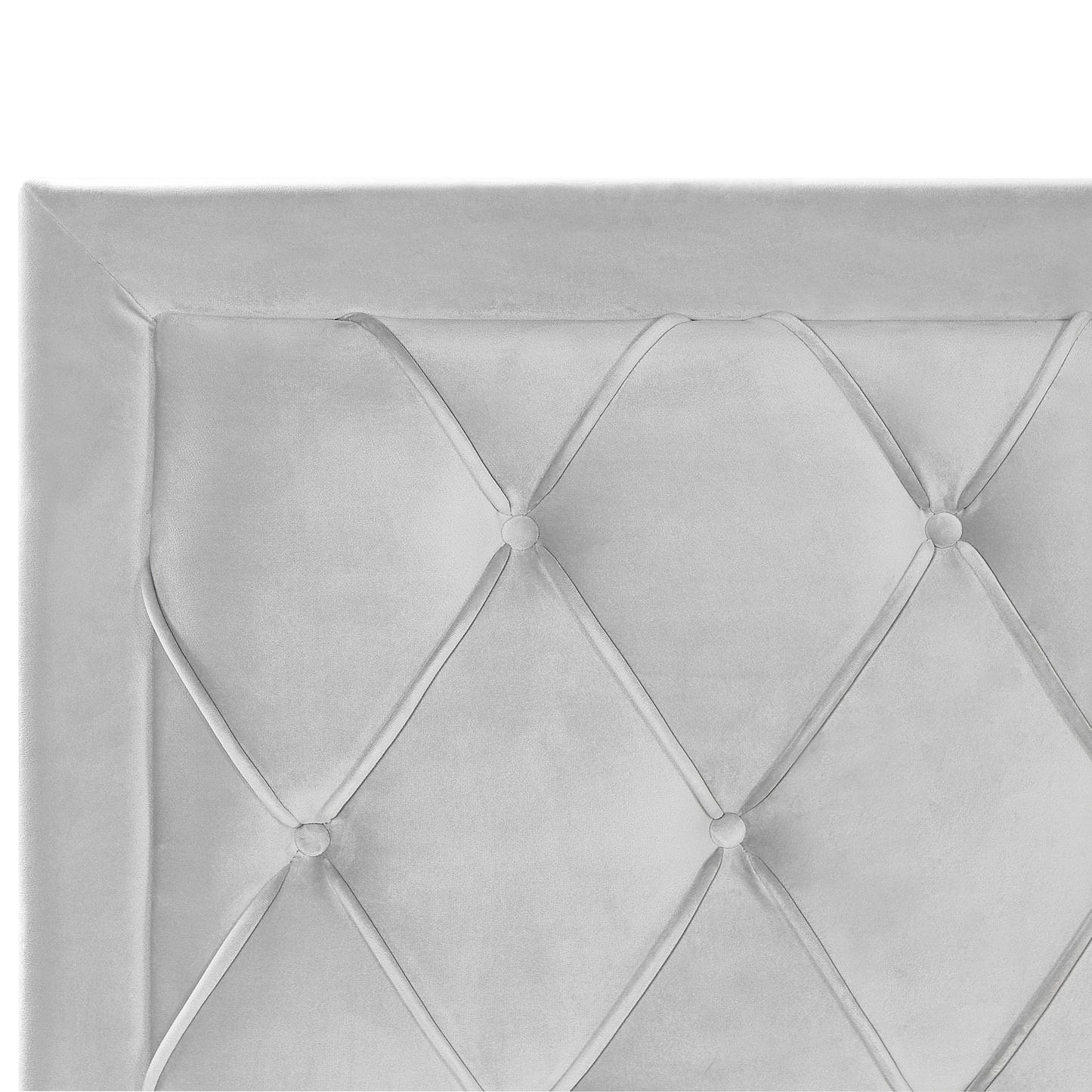Bett mit Schubladen Samtstoff LIEVIN 140 x 200 cm Hellgrau