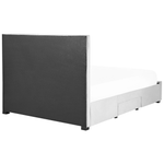 Bett mit Schubladen Samtstoff LIEVIN 160 x 200 cm Hellgrau