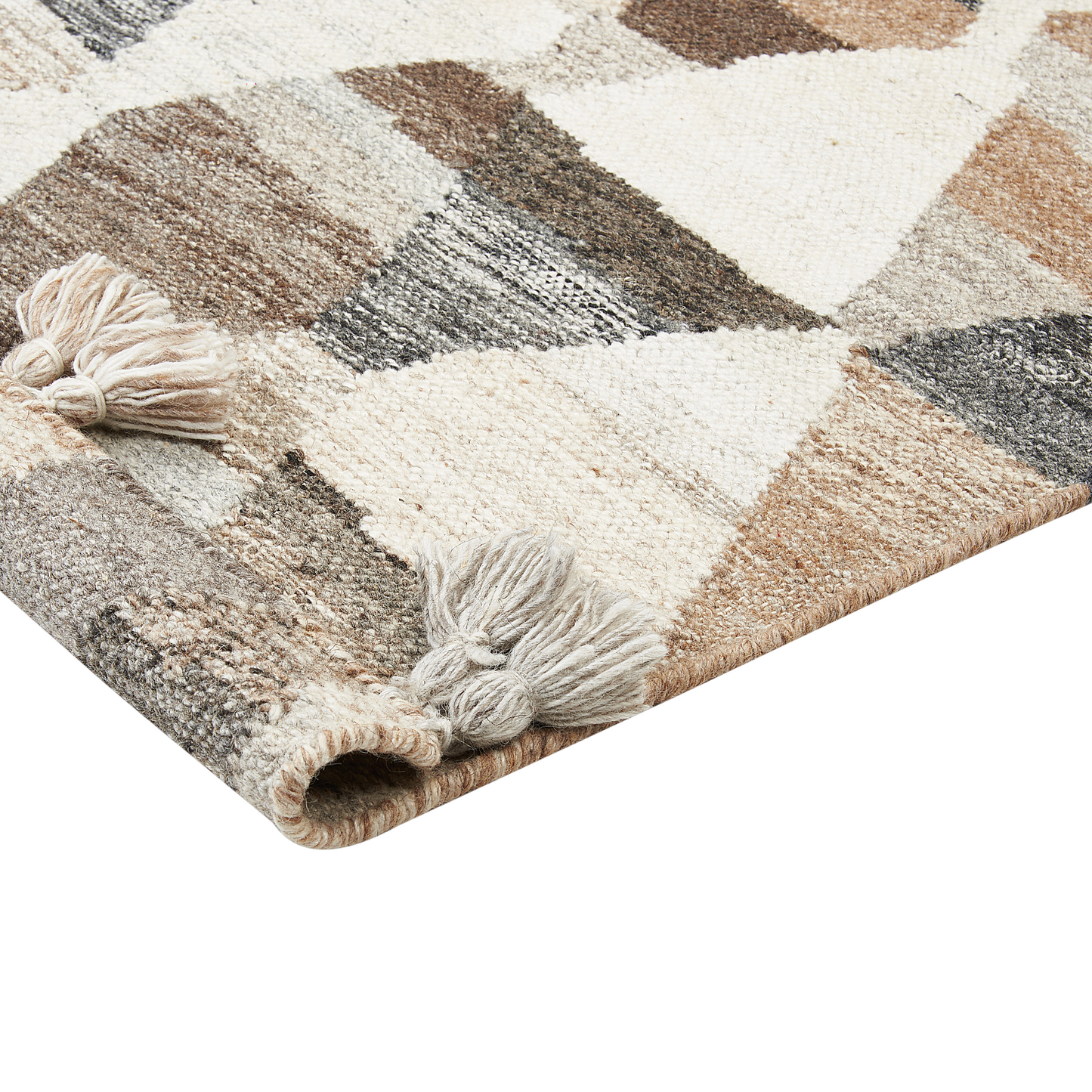 Kelim Teppich Wolle mehrfarbig 80 x 150 cm Patchwork Kurzflor ARGAVAND