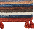 Kelim Teppich Wolle mehrfarbig 80 x 300 cm geometrisches Muster Kurzflor MRGASHAT