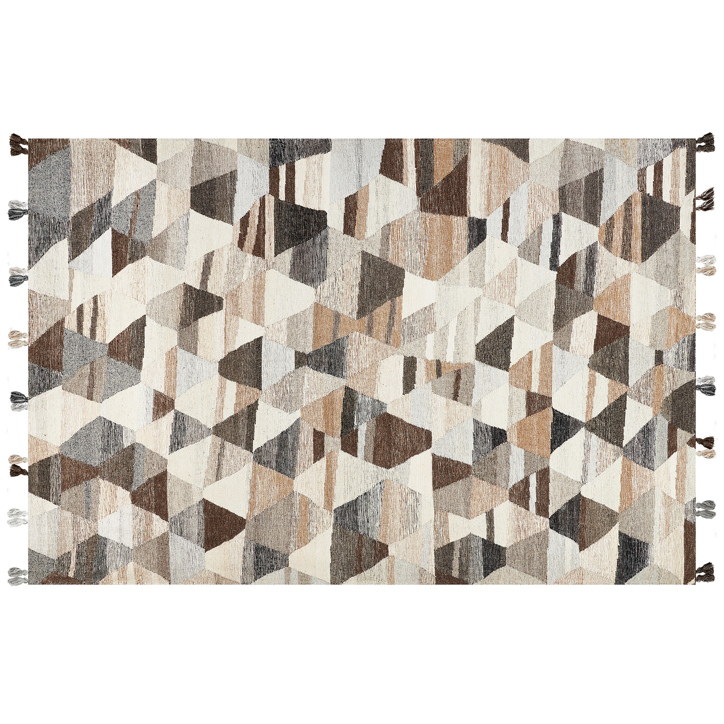 Kelim Teppich Wolle mehrfarbig 200 x 300 cm Patchwork Kurzflor ARGAVAND