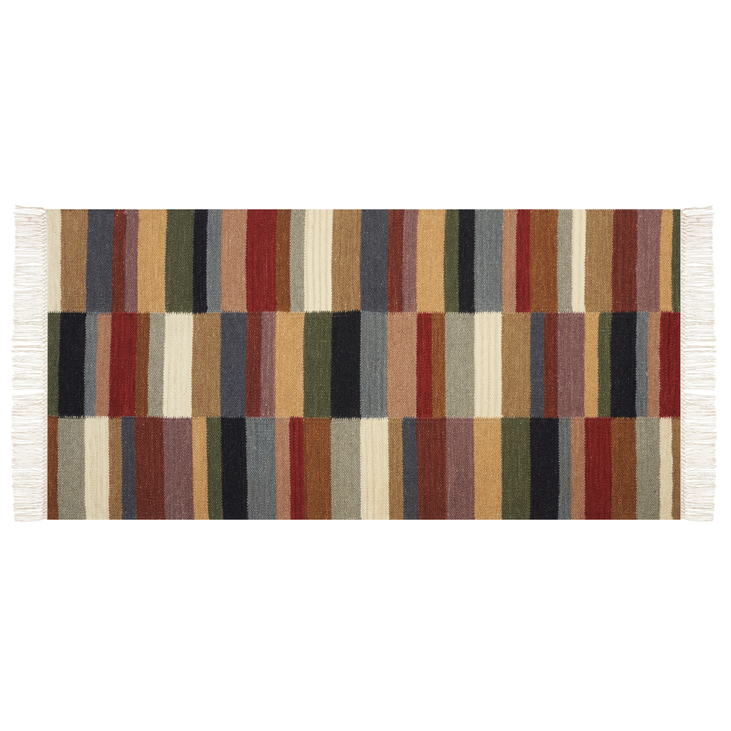 Kelim Teppich Wolle mehrfarbig 80 x 150 cm geometrisches Muster Kurzflor MUSALER