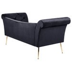 Chaiselongue Samtstoff schwarz / gold NANTILLY