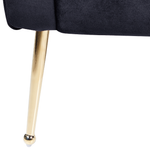 Chaiselongue Samtstoff schwarz / gold NANTILLY