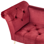 Chaiselongue Samtstoff dunkelrot / gold NANTILLY