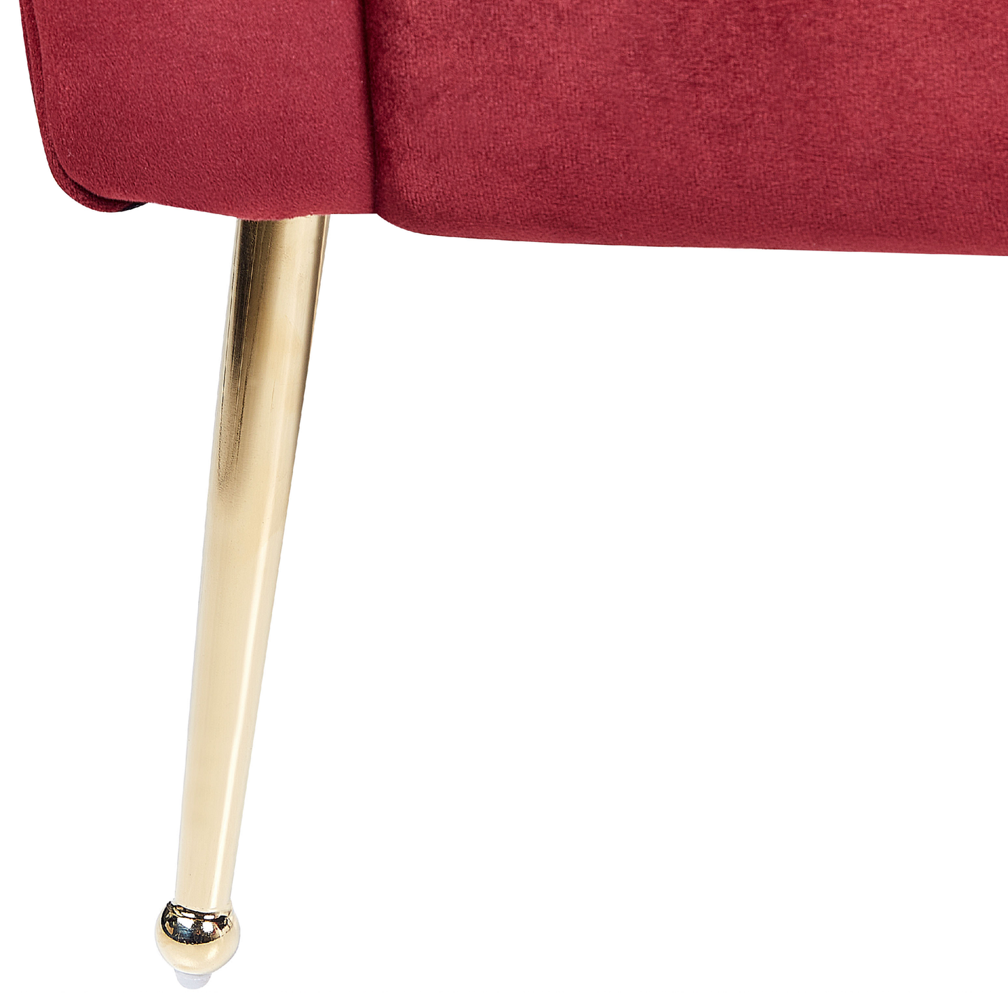 Chaiselongue Samtstoff dunkelrot / gold NANTILLY