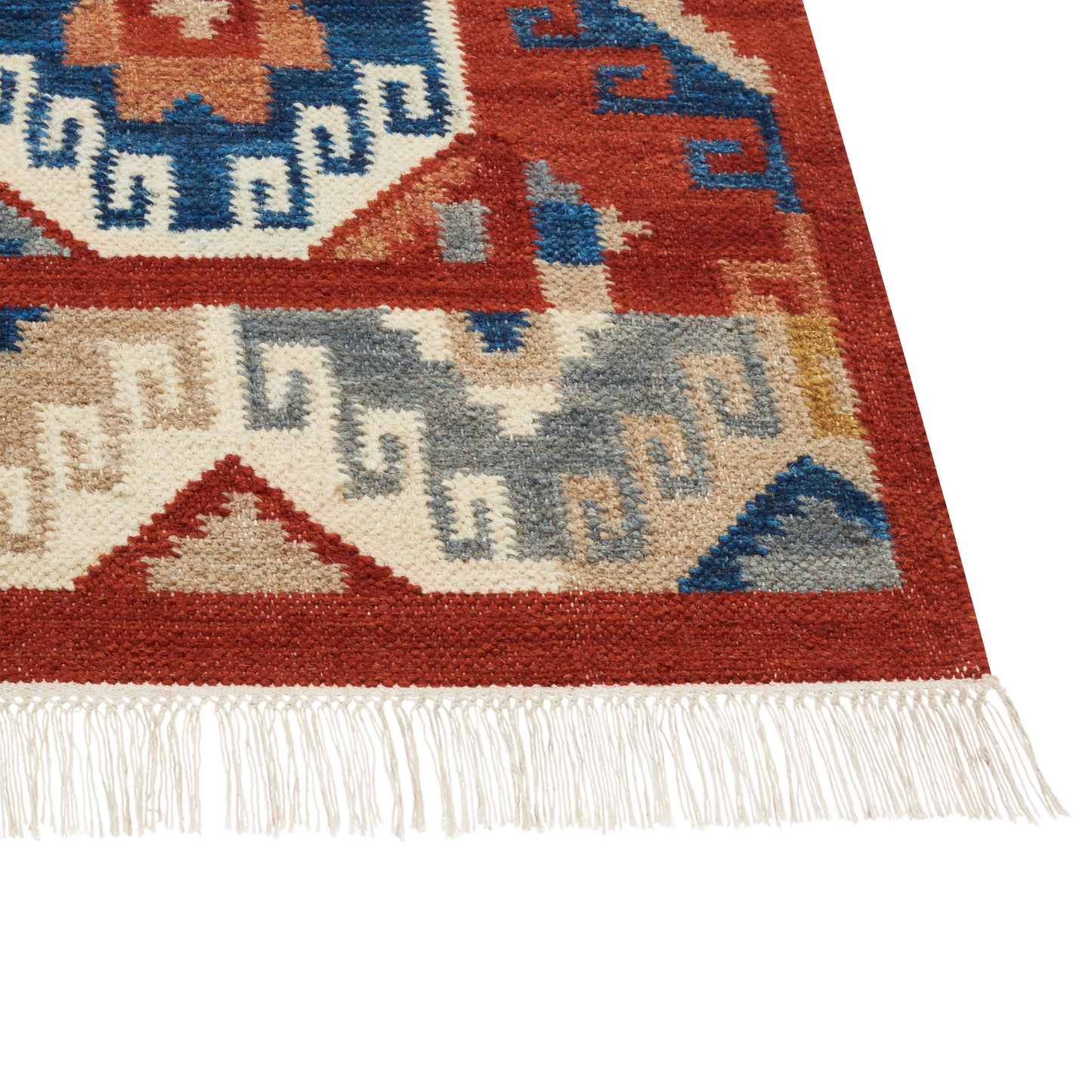 Kelim Teppich Wolle mehrfarbig 160 x 230 cm orientalisches Muster Kurzflor LUSARAT
