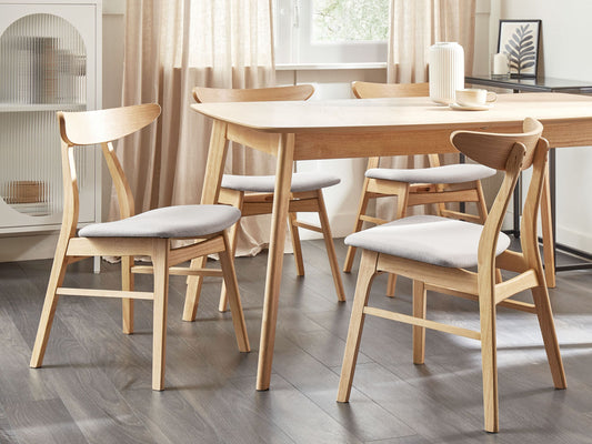 Esszimmerstuhl 2er Set LYNN Holz Hellgrau