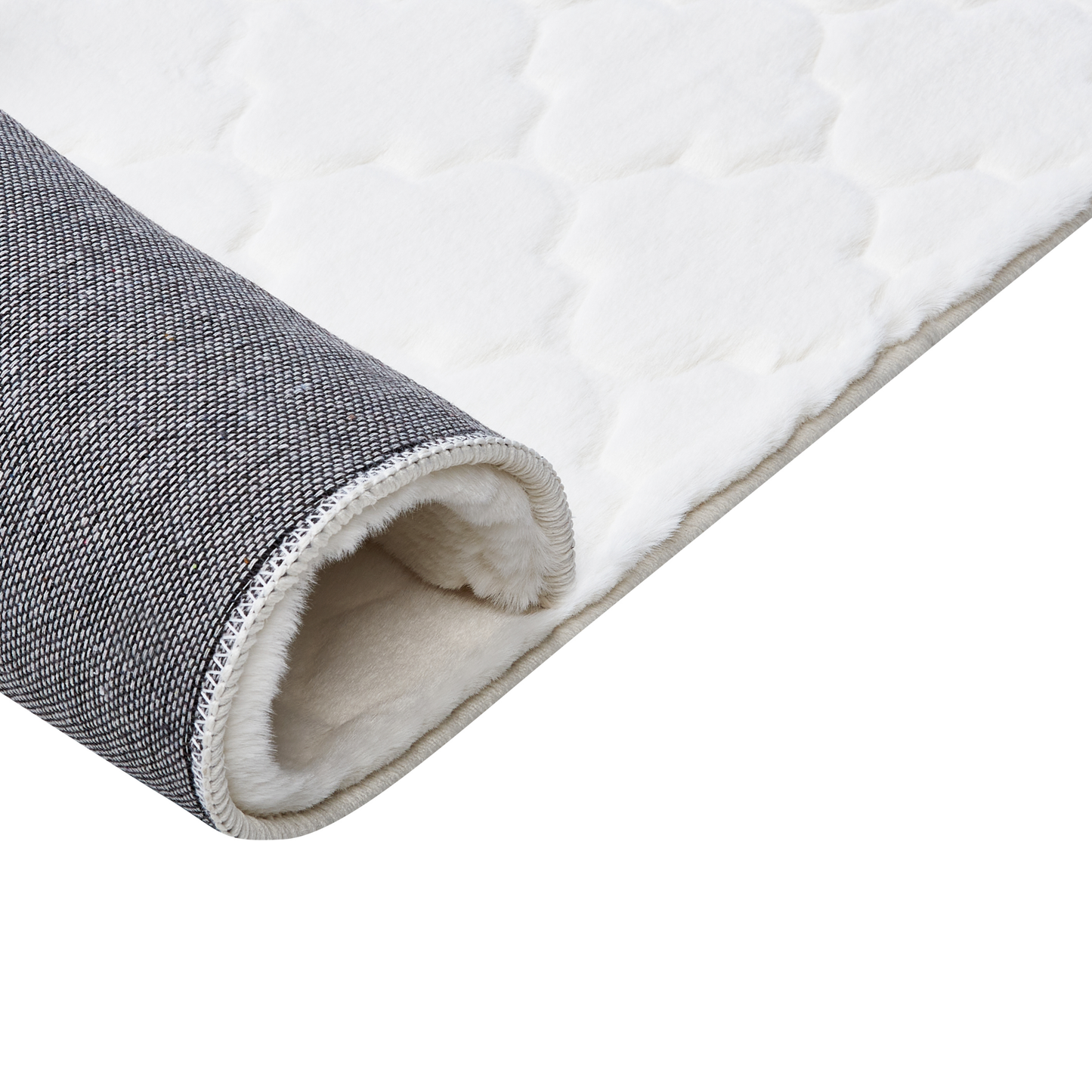 Kunstfellteppich Kaninchen weiss 80 x 150 cm Shaggy GHARO