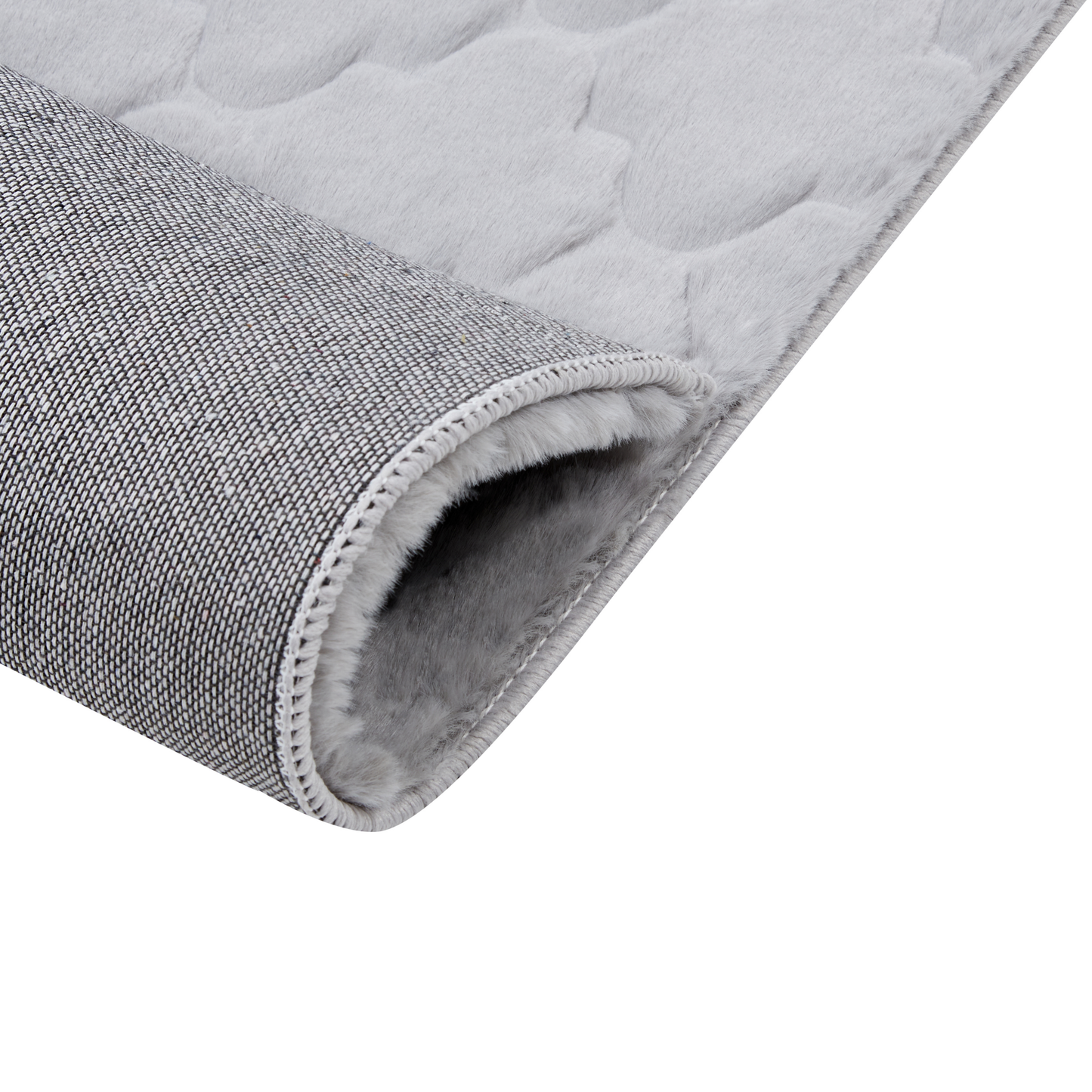 Kunstfellteppich Kaninchen grau 80 x 150 cm Shaggy GHARO