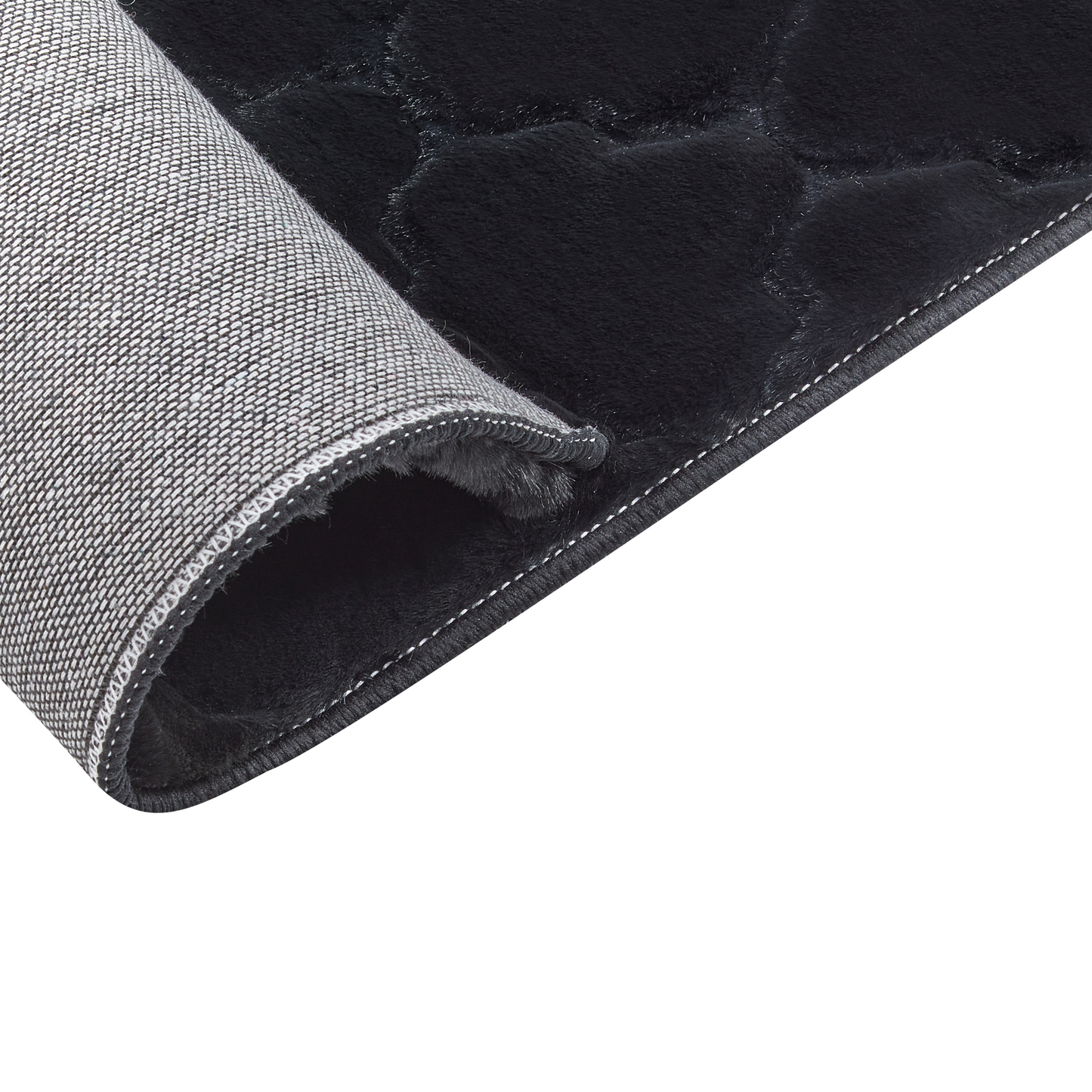 Kunstfellteppich Kaninchen schwarz 80 x 150 cm Shaggy GHARO