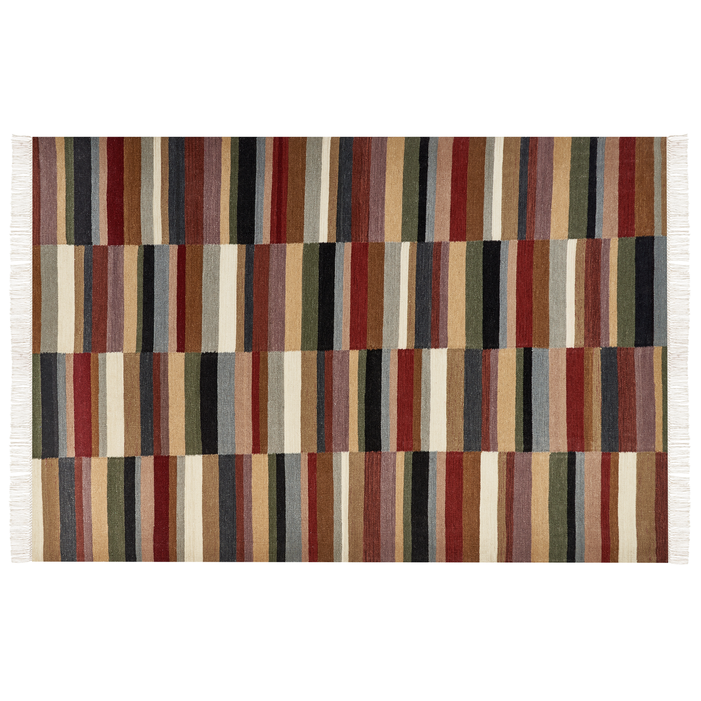 Kelim Teppich Wolle mehrfarbig 200 x 300 cm geometrisches Muster Kurzflor MUSALER