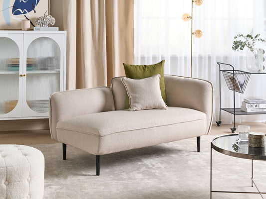 Chaiselongue Bouclé hellbeige rechtsseitig CHEVANNES
