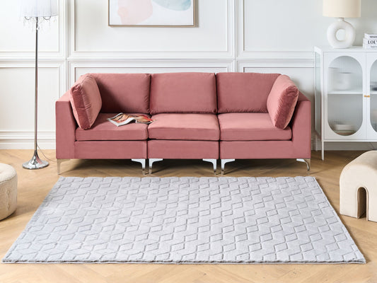 Kunstfellteppich Kaninchen grau 160 x 230 cm Shaggy THATTA