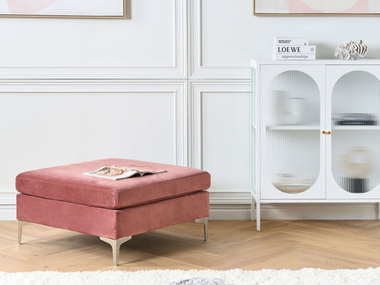Ottomane EVJA Samtstoff Rosa