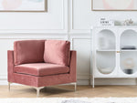 Ecksessel Samtstoff rosa mit Metallbeinen EVJA