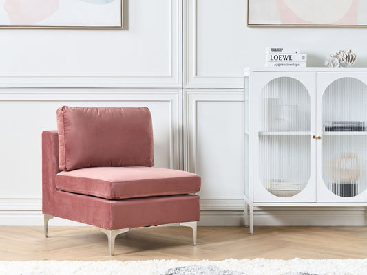 Mittelstück Samtstoff rosa mit Metallbeinen EVJA