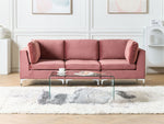 3-Sitzer Modulsofa Samtstoff rosa mit Metallbeinen EVJA