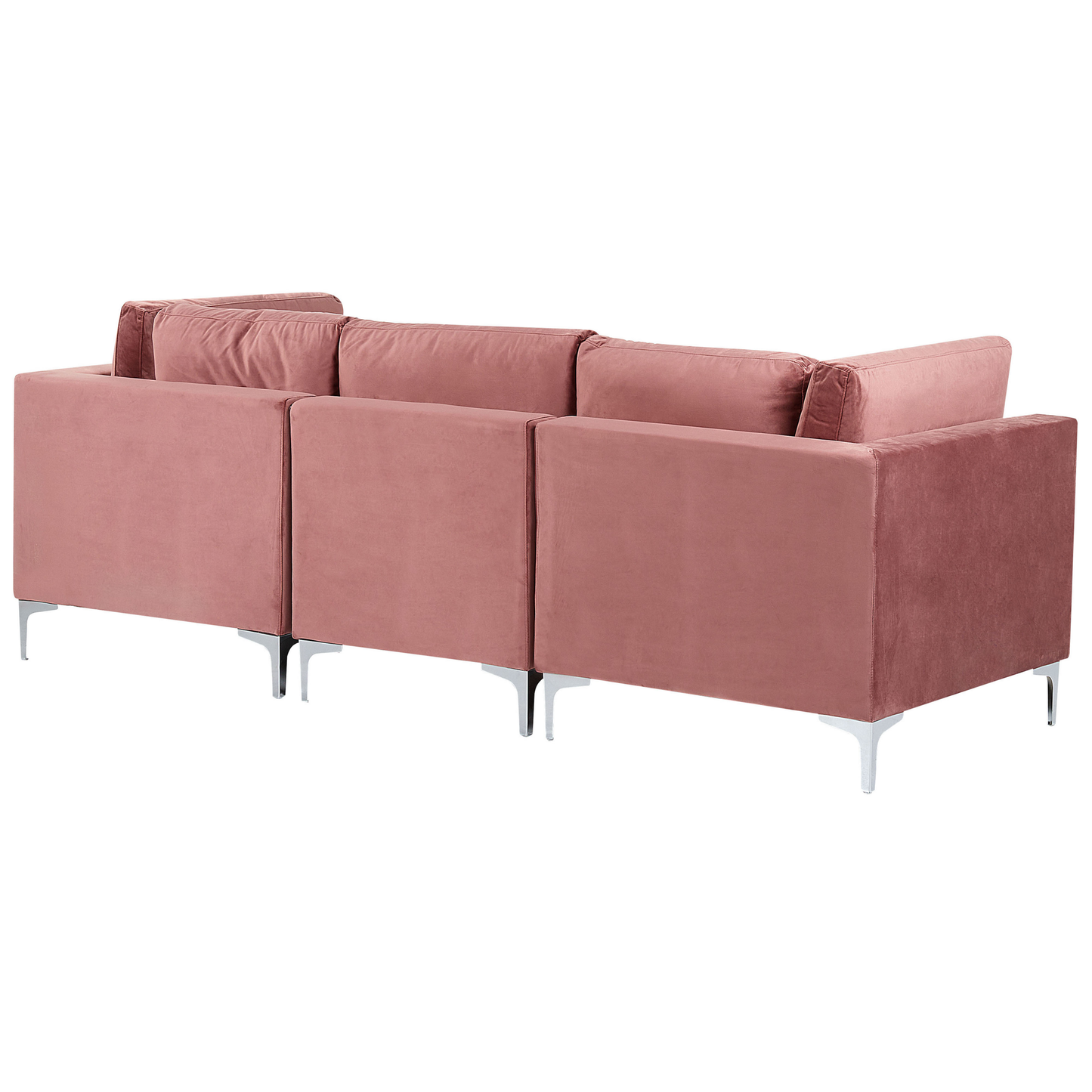 3-Sitzer Modulsofa Samtstoff rosa mit Metallbeinen EVJA