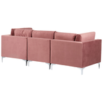 3-Sitzer Modulsofa Samtstoff rosa mit Metallbeinen EVJA
