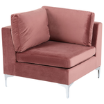 3-Sitzer Modulsofa Samtstoff rosa mit Metallbeinen EVJA