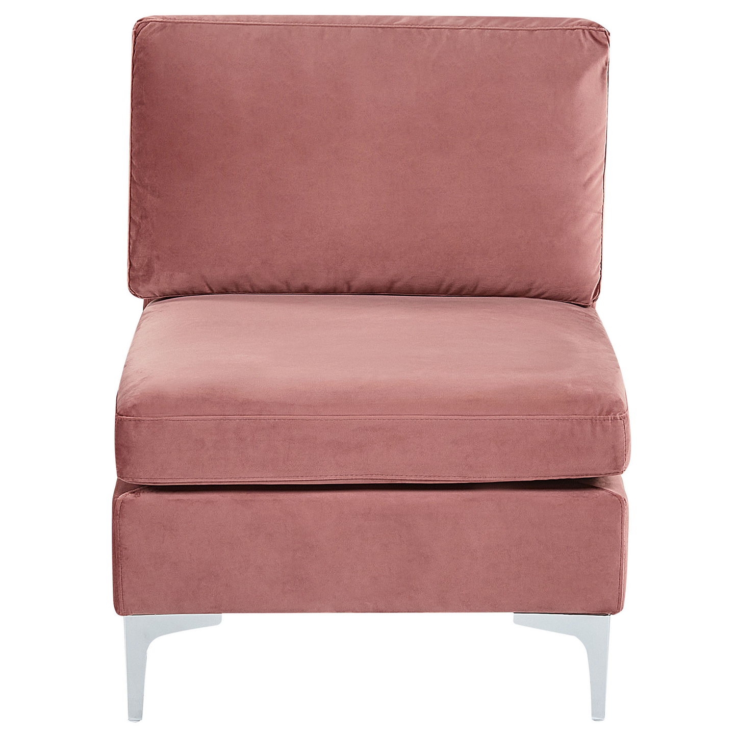 Wohnlandschaft U-förmig Samtstoff rosa mit Ottomane 6-Sitzer EVJA