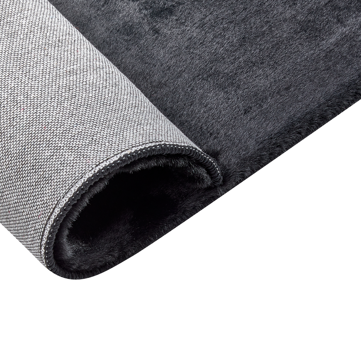 Kunstfellteppich Kaninchen schwarz 160 x 230 cm MIRPUR