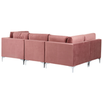 Wohnlandschaft U-förmig Samtstoff rosa 6-Sitzer EVJA